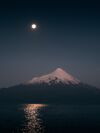 Silent night - moon over vulcano