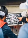 Monitoring fish on screen at farm site