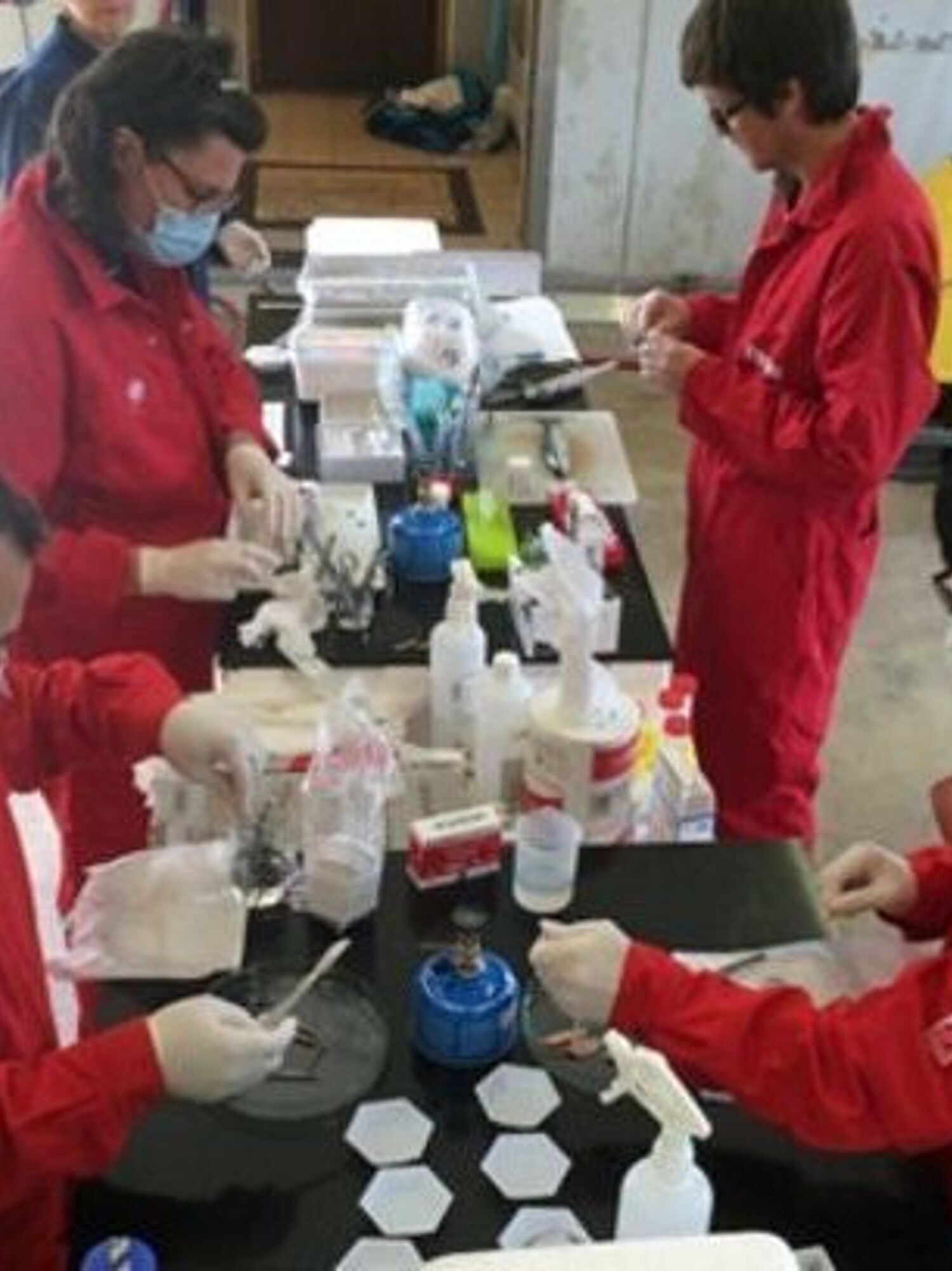 Researchers analyszng results at the Arctic Research Centrer