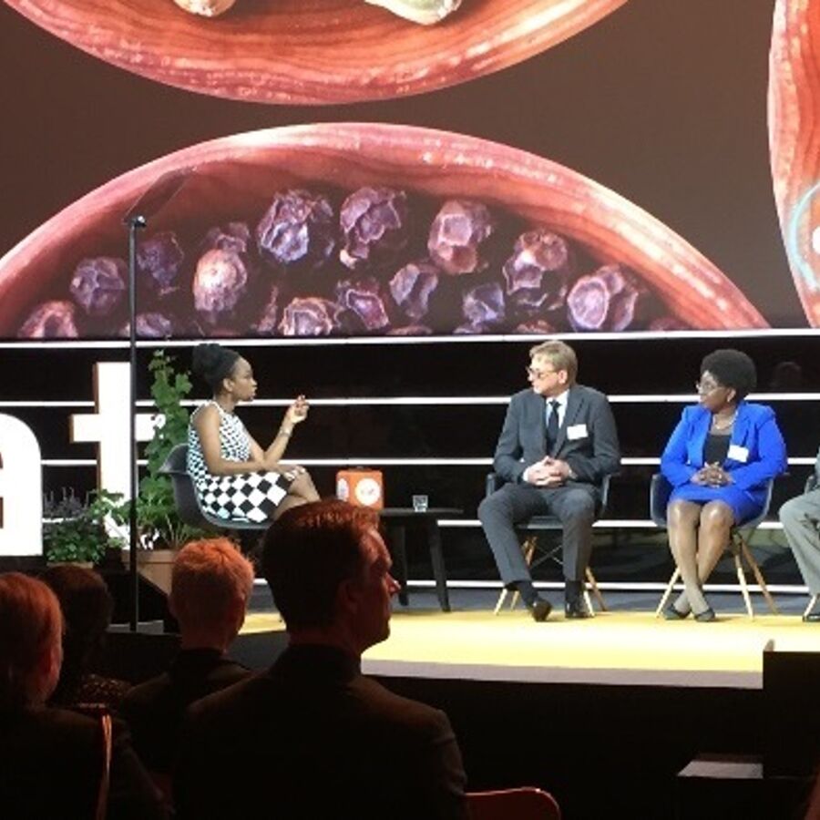 EAT panel: Food can fix it. CEO Geir Molvik with Dr. Anna Lartey, Dr. Belay Begashaw, and Femi Oke
