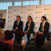 Cermaq's CEO Geir Molvik (sitting number two from left) at the launch of the report Future of Spaceship Earth